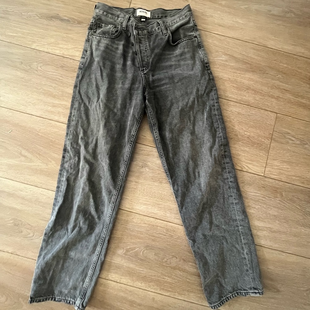 Agolde cross waist black jeans